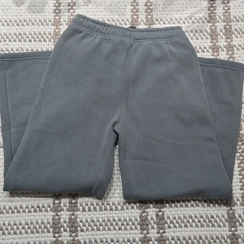 BuffBunny Straight Leg Plush Fleece Sweatpants in Sage Green - Picture 4 of 4